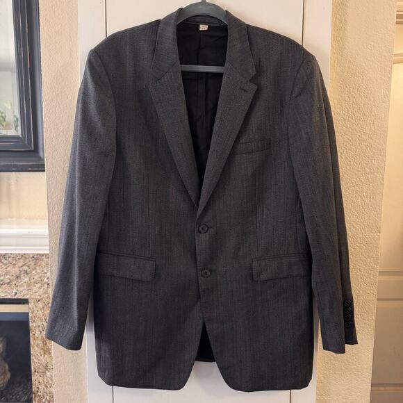 Burberry Millbank Travel Ababy Gray Textured Tailored Men’s Wool Suit Set 52R - Picture 4 of 16